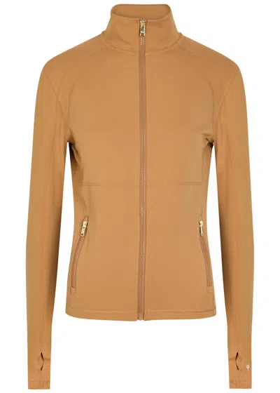 Now You Live Clayton Stretch-jersey Jacket In Brown