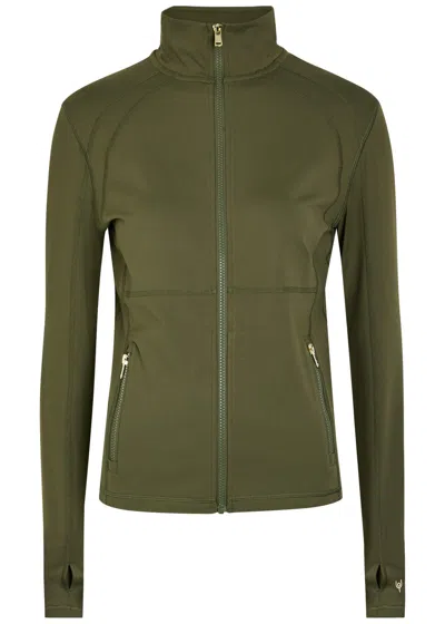 Now You Live Clayton Stretch-jersey Jacket In Green