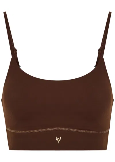 Now You Live Leamington Stretch-jersey Bra Top In Brown