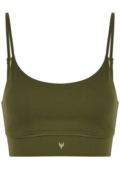 Now You Live Leamington Stretch-jersey Bra Top In Green
