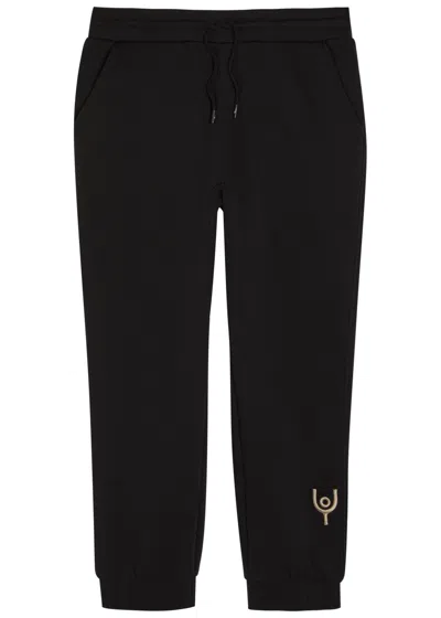 Now You Live Magna Logo-embroidered Cotton-blend Sweatpants In Black