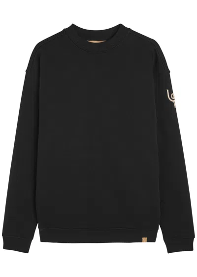 Now You Live Pleatling Logo-embroidered Cotton Sweatshirt In Black