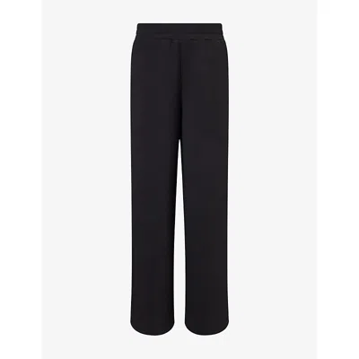 Now You Live Womens  Foxton Wide-leg Stretch-modal-blend Jogging Bottoms In Black