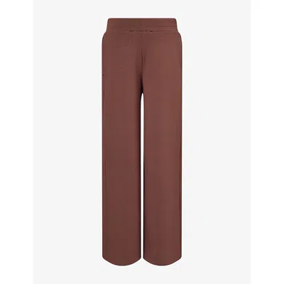 Now You Live Womens  Foxton Wide-leg Stretch-modal-blend Jogging Bottoms In Potting Soil