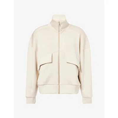 Now You Live Womens  Oakland Zip-through Stretch-modal-blend Sweatshirt In Barley