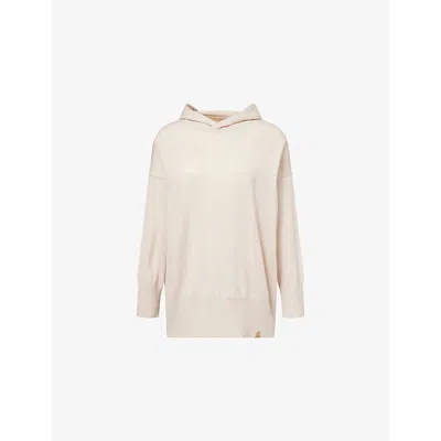 Now You Live Womens Shell Beeby Knitted Merino-wool Hoody In Neutral