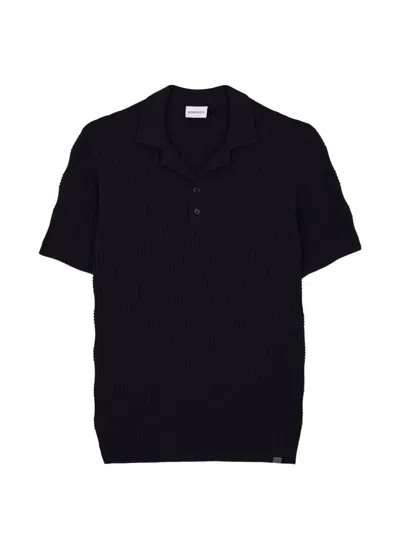 Nowadays Basket-weave Polo Shirt In Black