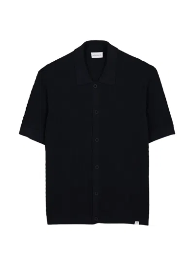 Nowadays Cable-knit Short-sleeve Shirt In Black