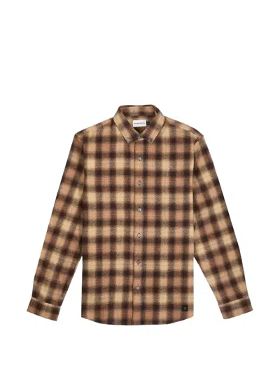 Nowadays Check-pattern Double-brushed Shirt In Neutrals