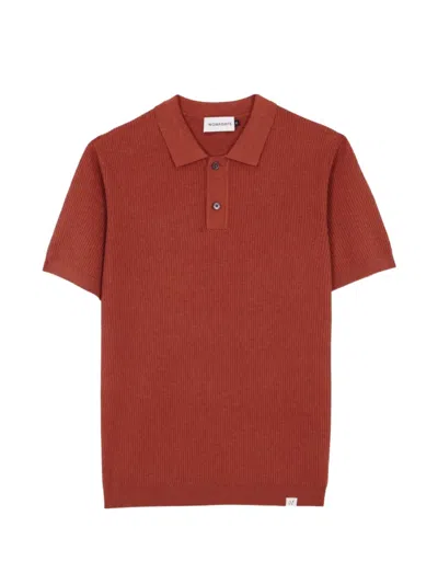 Nowadays Fine-knit Polo Shirt In Orange