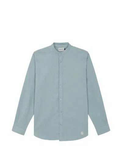 Nowadays Grandad-collar Shirt In Blue