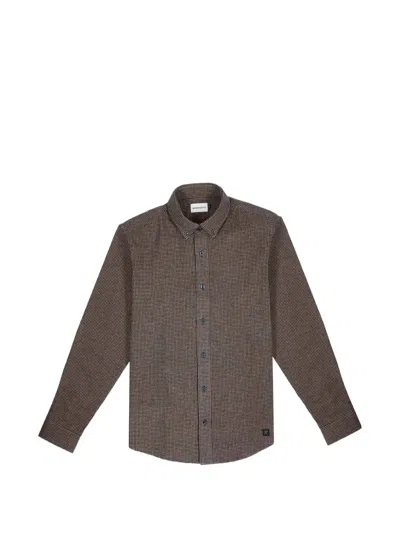 Nowadays Houndstooth-pattern Button-down Shirt In 中性色