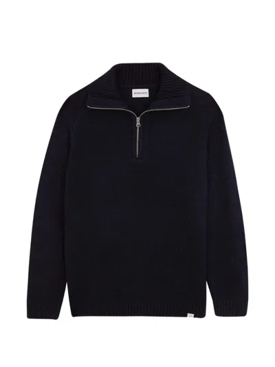 Nowadays Quarter-zip Knitted Sweater In 블루