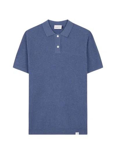 Nowadays Ribbed-knit Polo Shirt In Blue