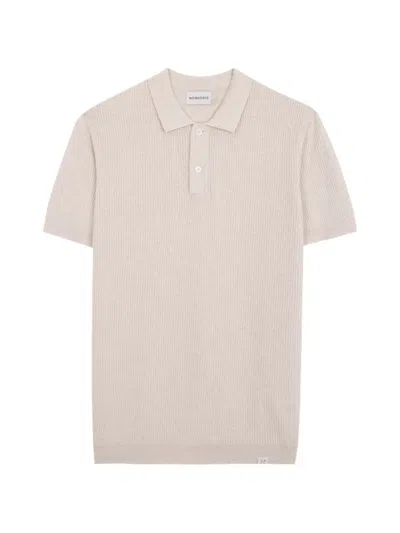 Nowadays Ribbed-knit Polo Shirt In Neutral