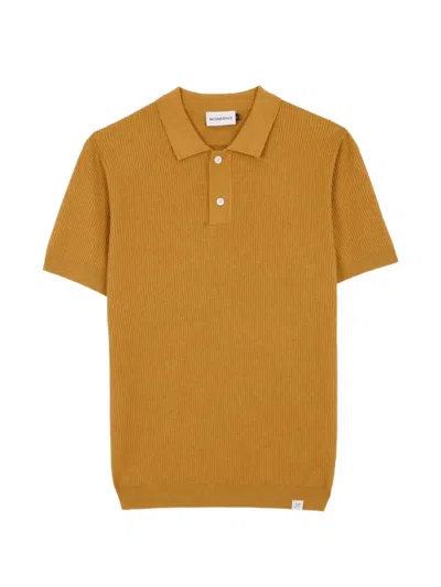 Nowadays Ribbed-knit Polo Shirt In Yellow