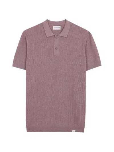 Nowadays Ribbed-knit Short-sleeve Polo Shirt In Pink
