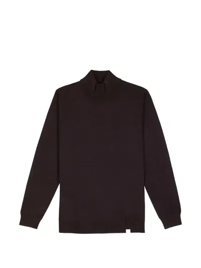 Nowadays Ribbed-trim Turtleneck Sweater In Brown