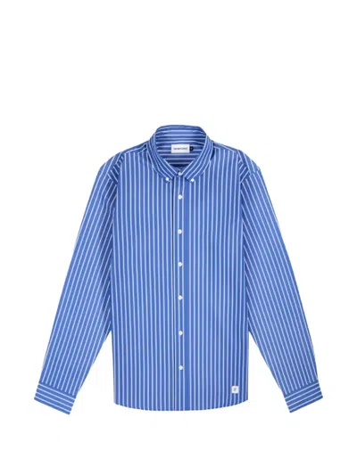 Nowadays Striped Poplin Shirt In Blue