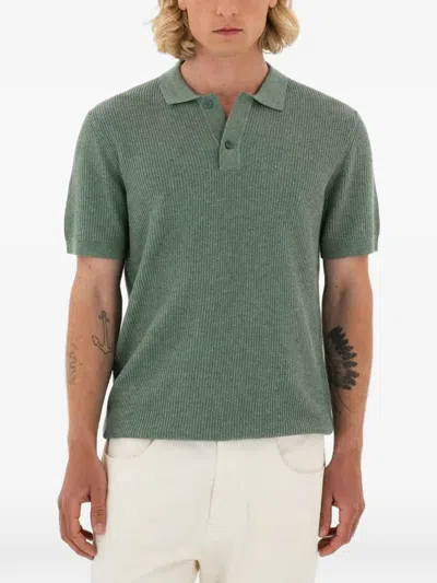 Nowadays Waffle-knit Polo Shirt In Green