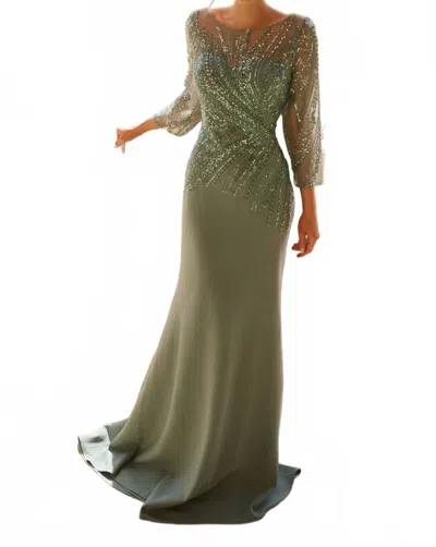 Nox Anabel Beaded Dress In Green