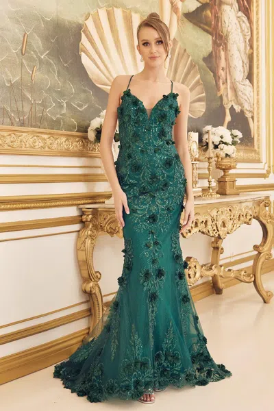 Nox Anabel C1098 Prom Spaghetti Strap Long Gown In Green
