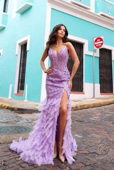 Nox Anabel C1422 Long Prom Formal Sequin Dress In Purple