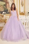 Nox Anabel Cu1115 Long Spaghetti Strap Quinceanera Dress Ball Gown In Purple