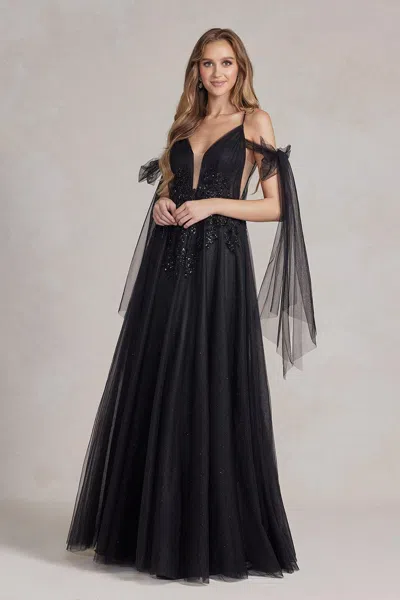 Nox Anabel E1075 Long Formal Prom Dress In Brown