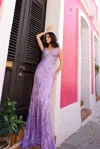 Nox Anabel E1273 Fitted Formal Long Prom Gown In Purple
