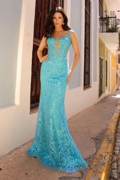Nox Anabel E1274 Sequins Formal Long Prom Gown In Blue