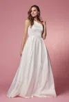 Nox Anabel E469 Simple Long Bridal A Line Wedding Dress In White