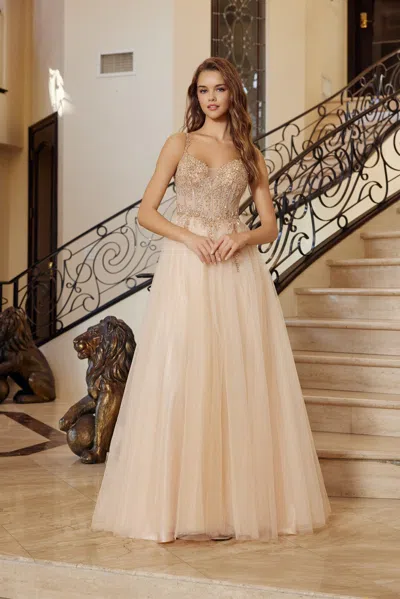 Nox Anabel F1726 Long Formal Evening Beaded Prom Dress In White