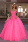 Nox Anabel H1349 Prom Beaded Formal Long Ball Gown In Pink