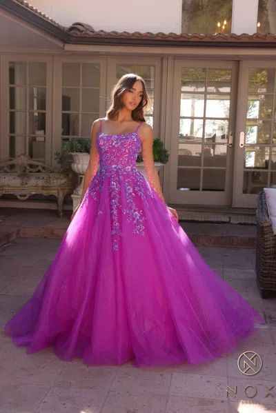 Nox Anabel H1464 Formal Long Prom Ballgown In Purple