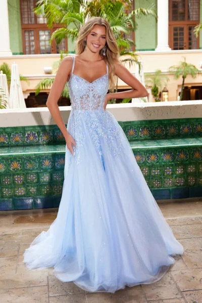 Nox Anabel H1682 Prom Long A Line Formal Evening Dress In Blue