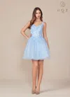Nox Anabel H846 Short Homecoming A Line Cocktail Dress In Blue