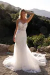 Nox Anabel Je1014l Long Applique Bridal Mermaid Wedding Dress In White