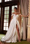 Nox Anabel Je1016 Long Bridal Gown Slit Wedding Dress In White