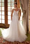 Nox Anabel Je1021 A Line Long Wedding Dress In White