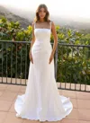 Nox Anabel Je993 A Line Long Beaded Wedding Dress In White