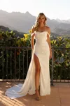 Nox Anabel Jg975 Long Fitted Bridal Gown Slit Wedding Dress In White