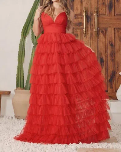 Nox Anabel Julie Long Formal Prom Dress In Red