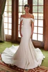 Nox Anabel Jw1032 Pleated Long Simple Wedding Dress In White