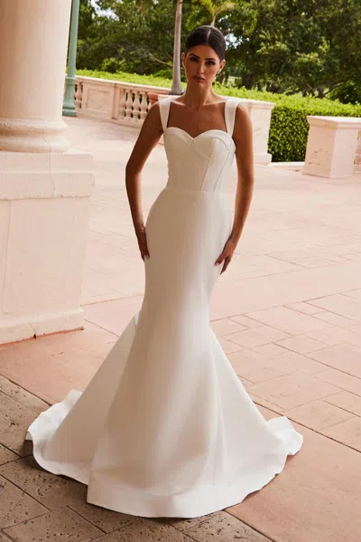 Nox Anabel Jw1034 Long Fitted Wedding Dress In White