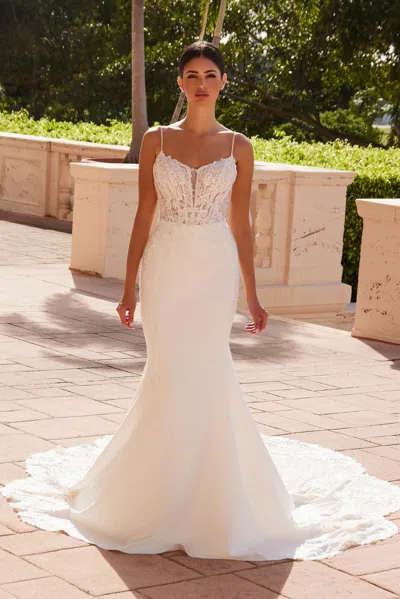 Nox Anabel Jw1036l Long Bridal Gown Fitted Mermaid Wedding Dress In White