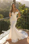 Nox Anabel Jw979 Fitted Long Mermaid Beaded Wedding Dress In White
