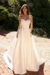 Nox Anabel Jw981 Long A Line Corset Wedding Ball Gown In White
