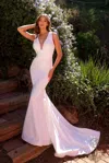 Nox Anabel Jw985 Long Fitted Wedding Dress In White