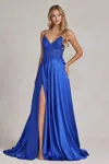 Nox Anabel K1121 Prom Long Sexy Slit Formal Dress In Blue